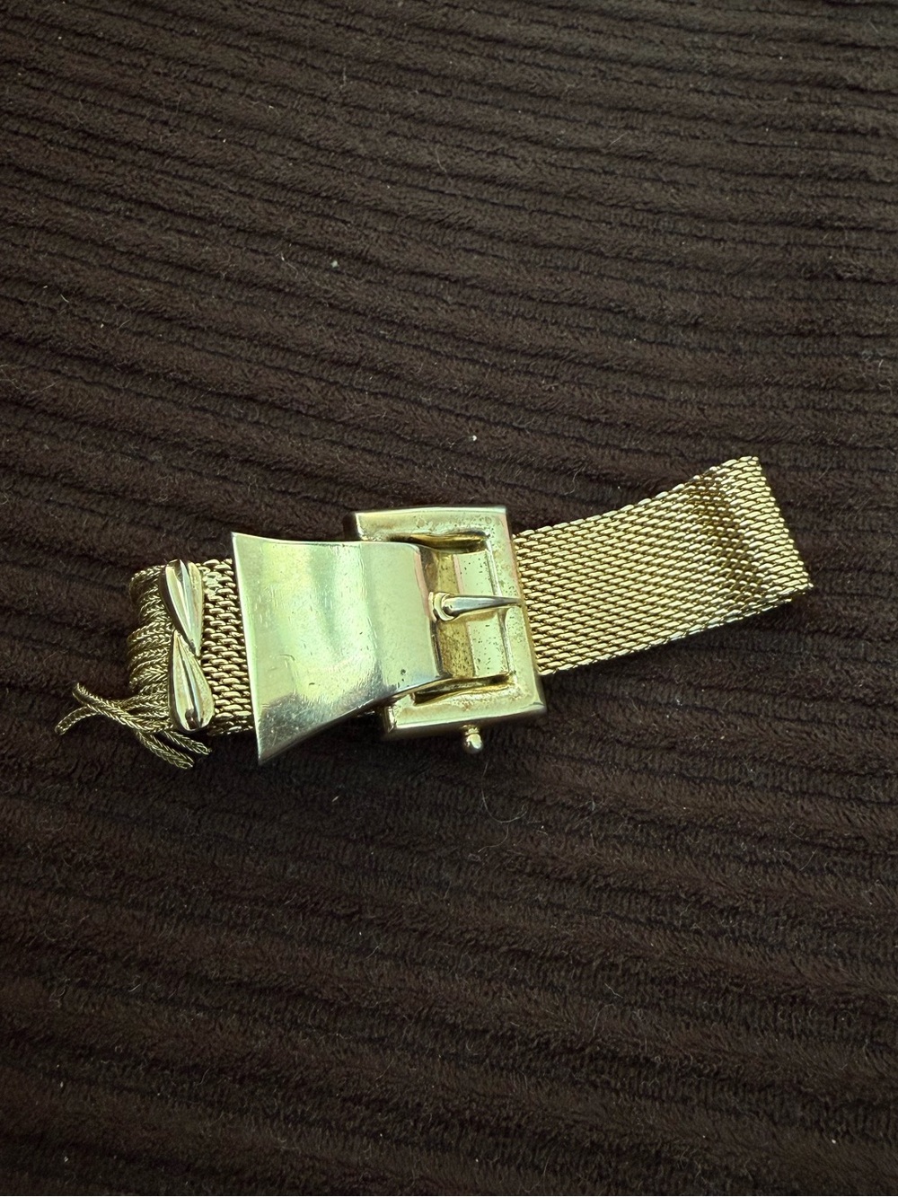 Whiting & Davis Gold Mesh Bracelet with Buckle clasp